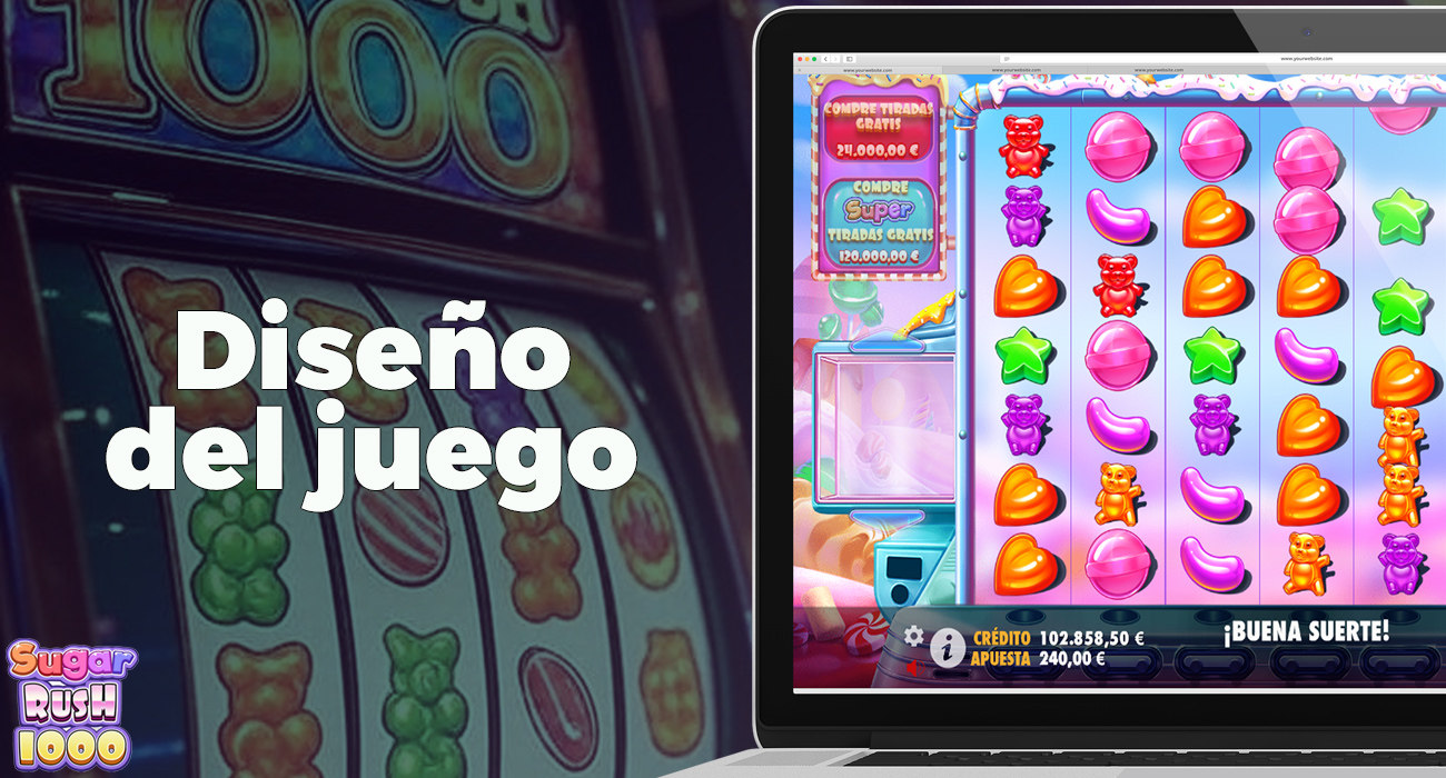 Sugar Rush 1000 tiene un diseño jugoso con ositos de goma característicos.